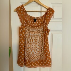 Orange Polka Dot Women's Top lucky brand